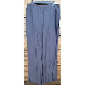 Lunya Pants Womens Large Gray Wide Leg Lounge Sleepwear Made USA NEW